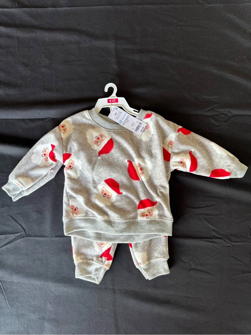 NWT Just One You Carter's Baby 6M Santa Claus Fleece Sweatshirt & Pants Set